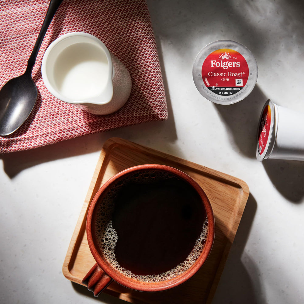 Folgers caja abierta con cajas interiores de 32 unidades para organización fácil