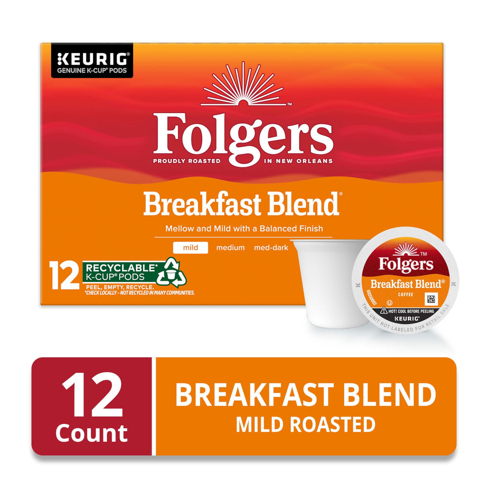 Detalle de una cápsula Folgers K-Cup con sello que conserva frescura y aroma