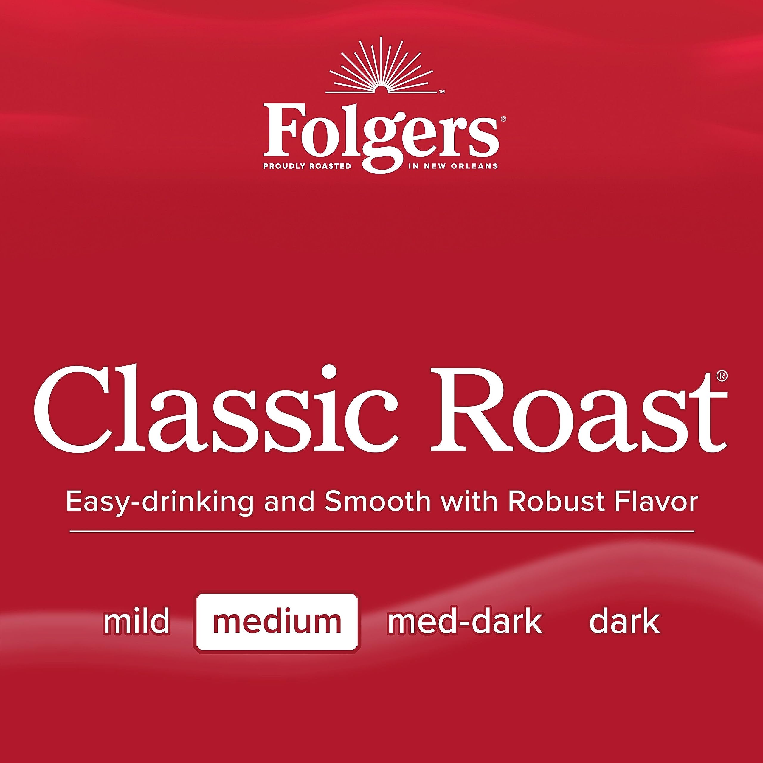 Folgers cápsula K-Cup en primer plano que facilita preparación rápida y sin filtros