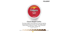Folgers cápsula K-Cup primer plano detalle que sugiere frescura