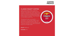 Folgers cápsulas junto a taza para comparar tamaño y porción práctica