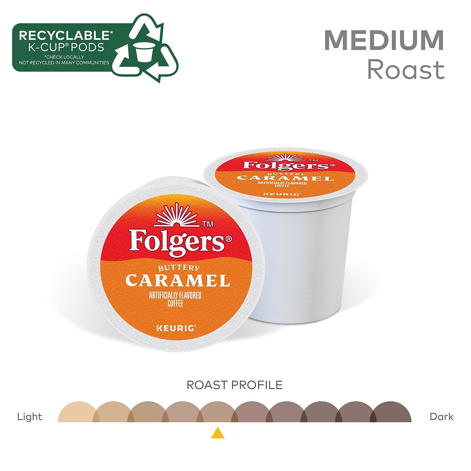 Etiqueta de Folgers con información del producto, lectura clara de tueste y sabor