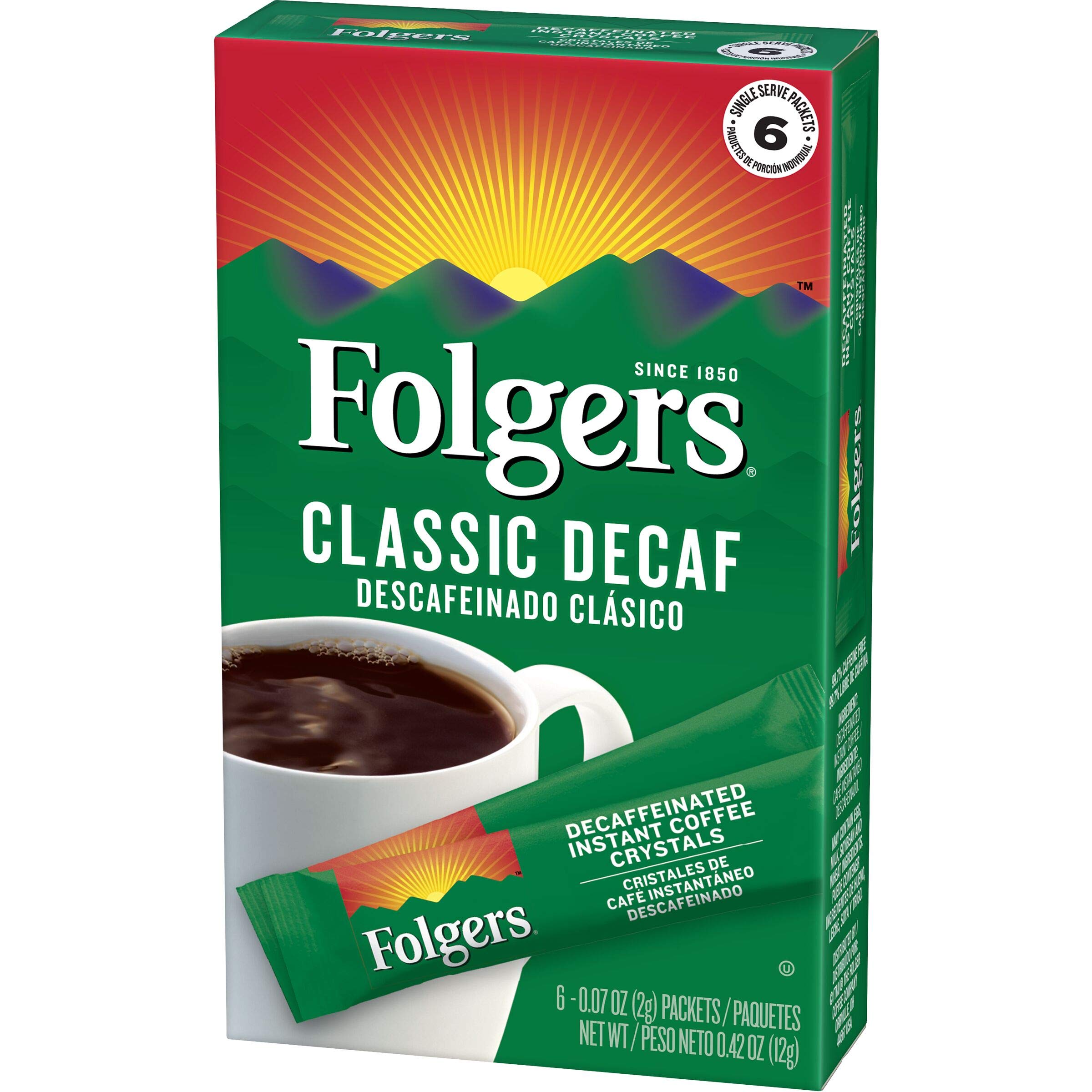 Folgers taza preparada lista para beber, sabor clásico sin cafeína