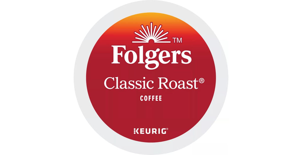 Folgers frente del paquete mostrando 48 cápsulas y conveniencia rápida