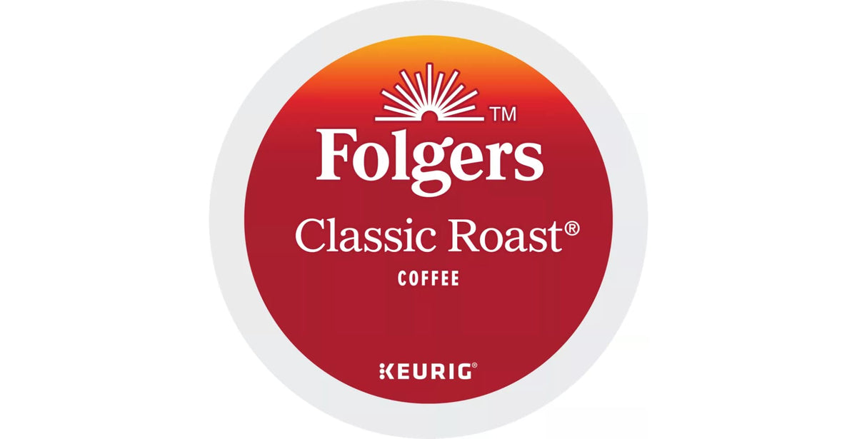 Folgers frente del paquete mostrando 48 cápsulas y conveniencia rápida