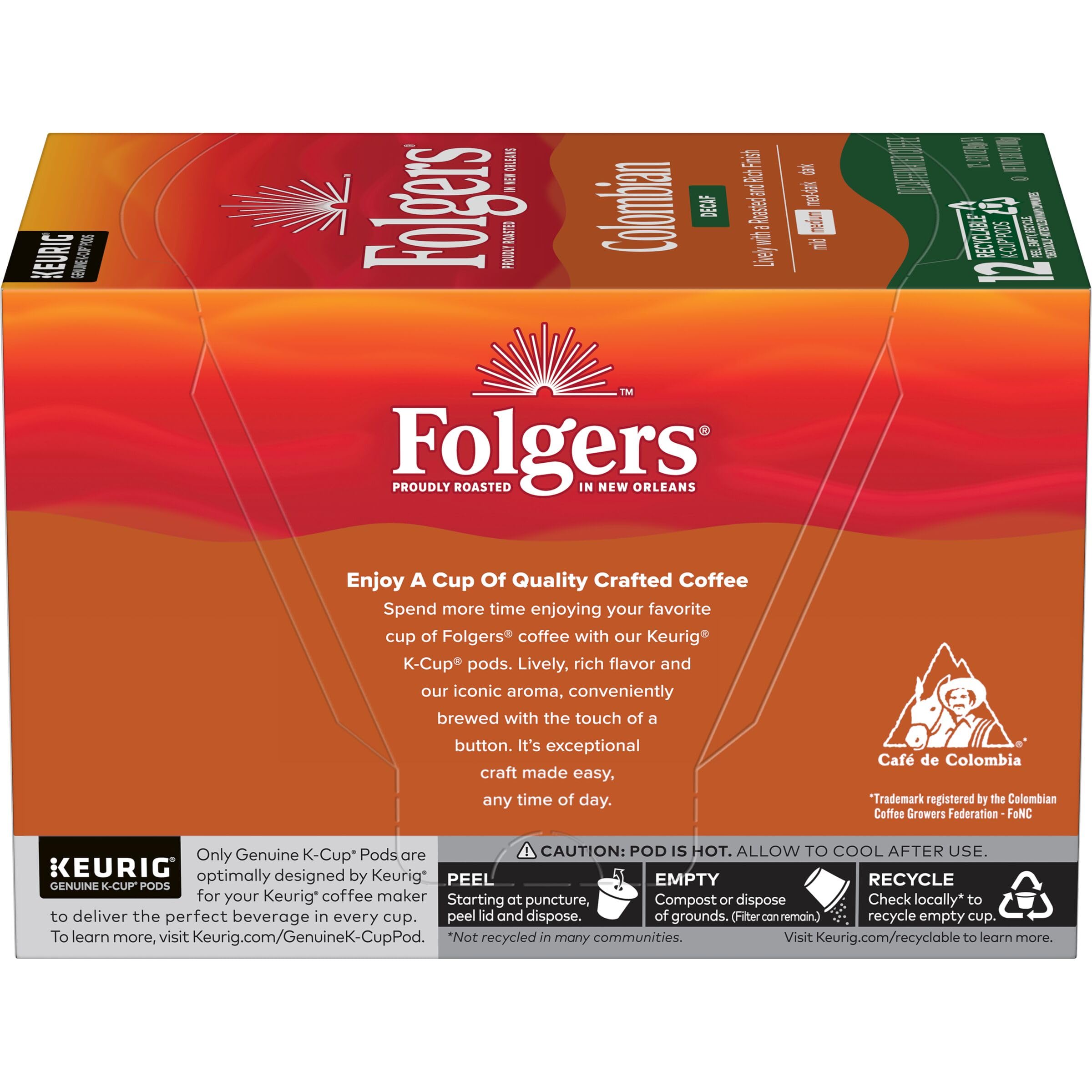 Folgers café servido en taza demostrando color y aroma equilibrado