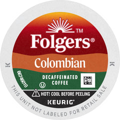 Folgers cápsula K-Cup en primer plano con sello de frescura