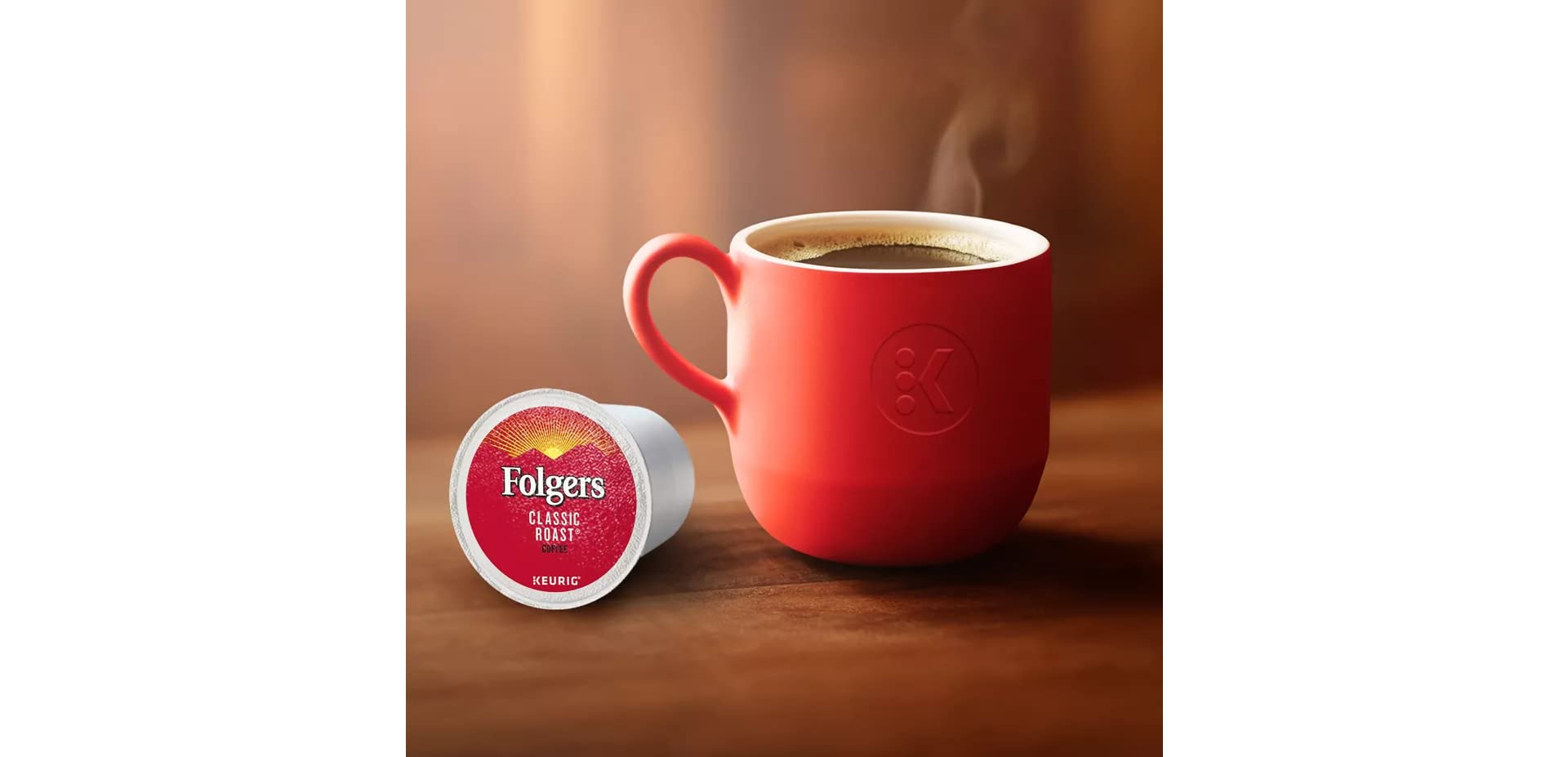 Folgers escena de desayuno con cápsula que transmite rutina energética