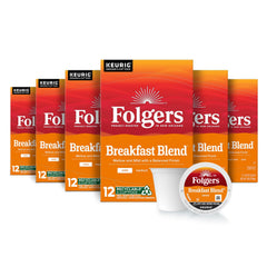 Folgers empaque frontal de 72 cápsulas K-Cup mostrando conveniencia