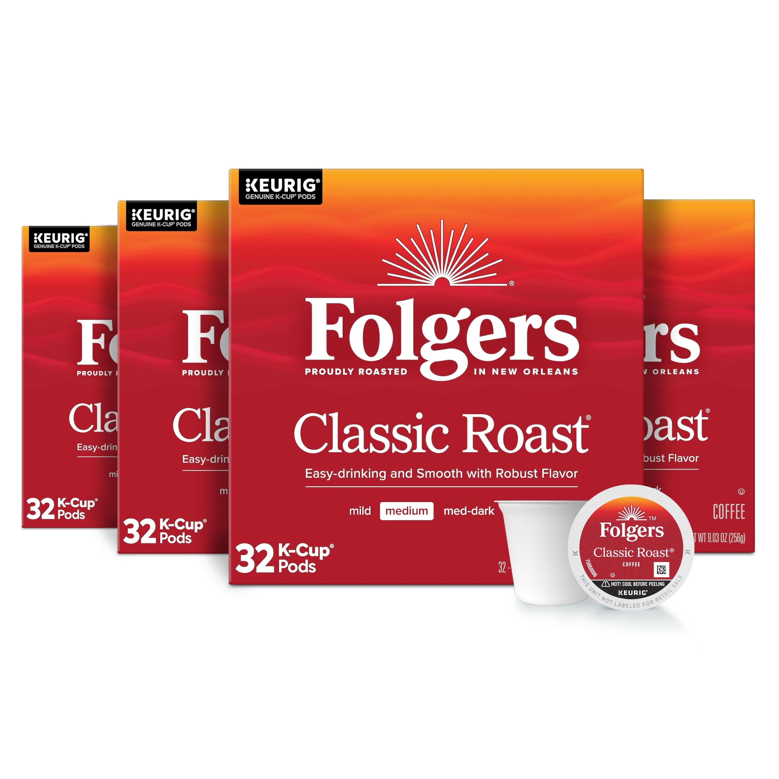 Folgers vista frontal del paquete grande mostrando cantidad y marca para abastecer