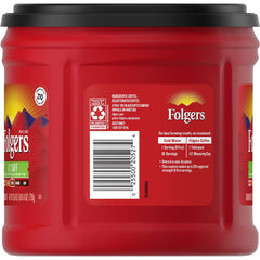 Folgers detalle de etiqueta con información de tueste medio y origen