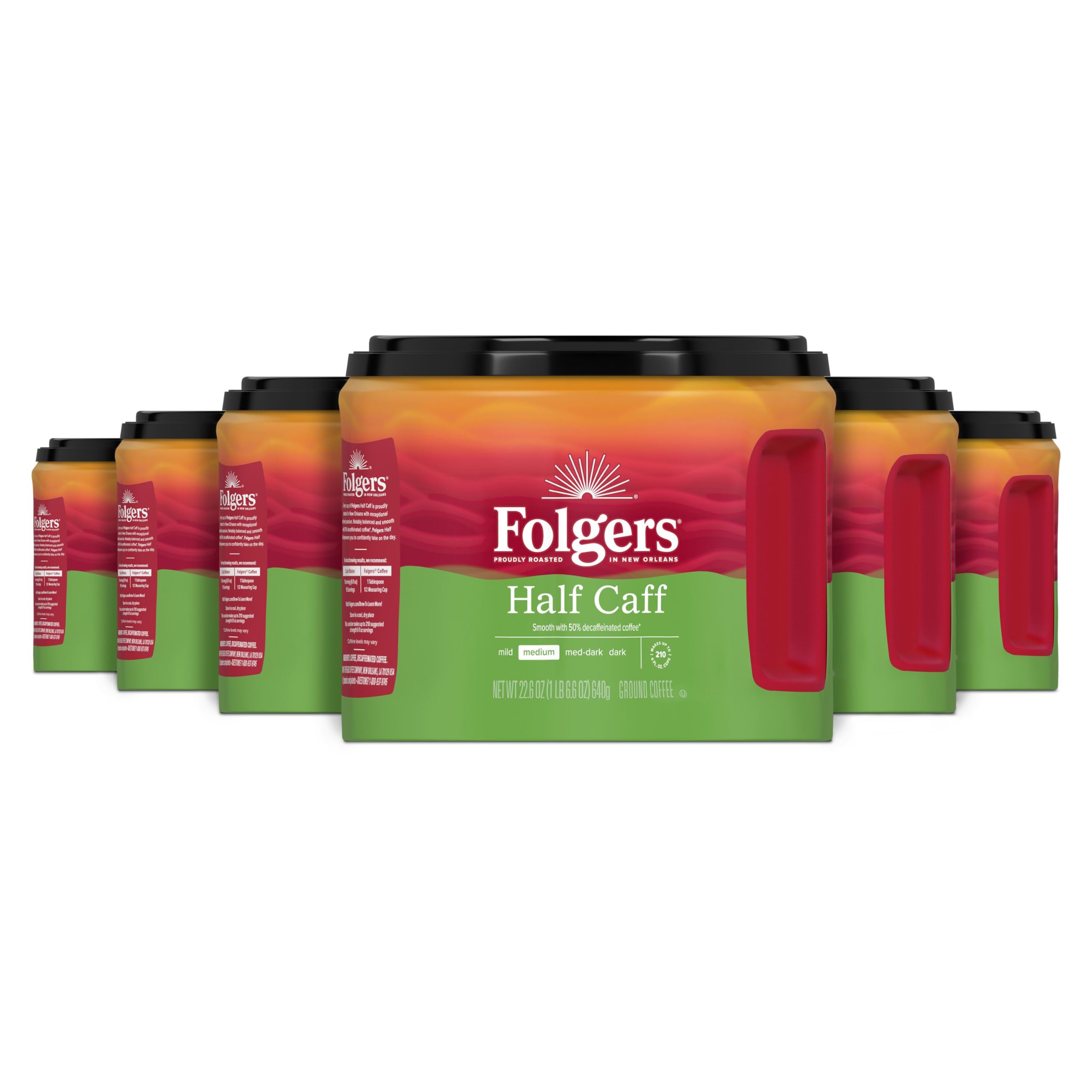Folgers lata frontal mostrando diseño y beneficio de aroma duradero