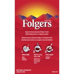 Folgers sobre individual en mano listo para preparar y llevar