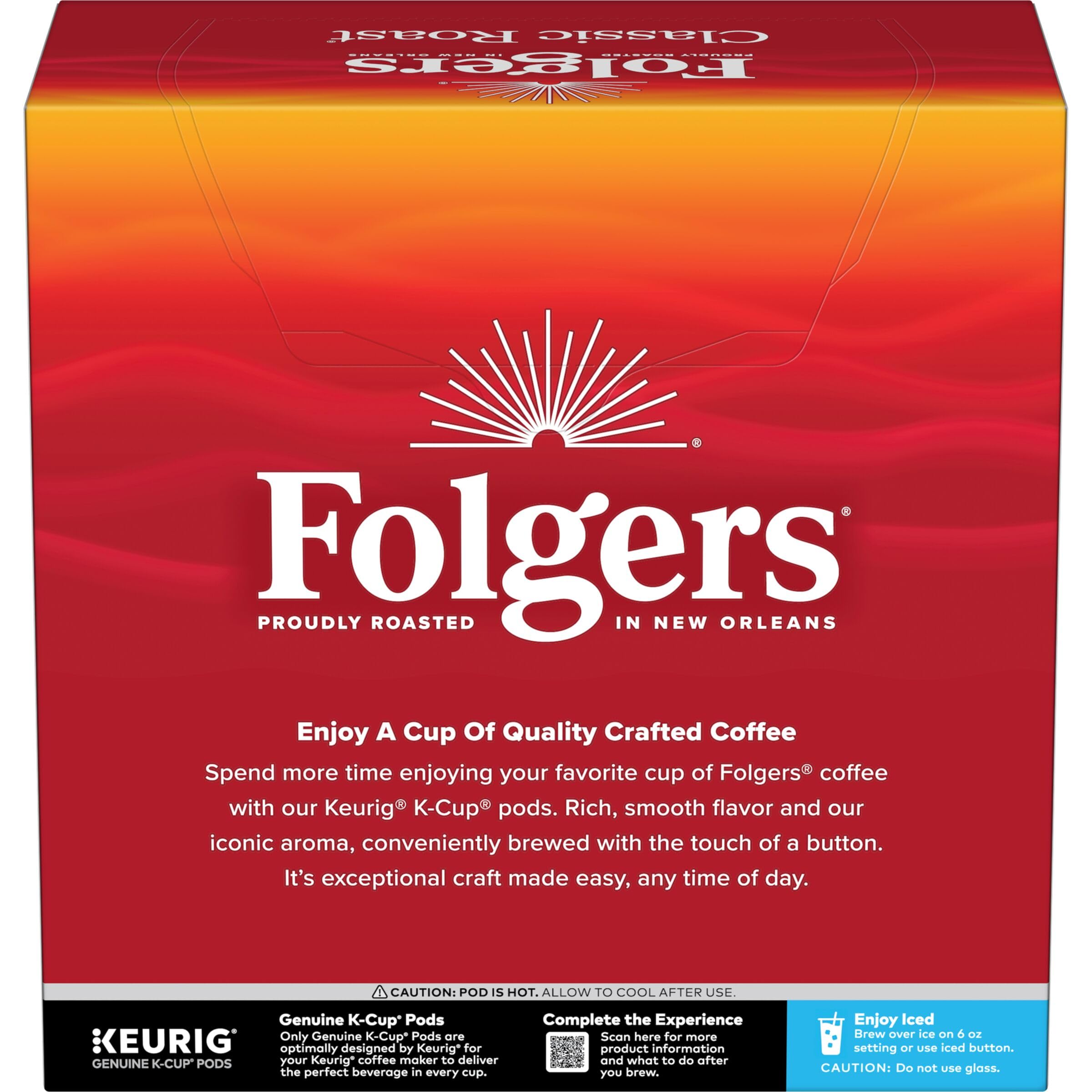 Folgers taza humeante servida que resalta aroma y disfrute inmediato
