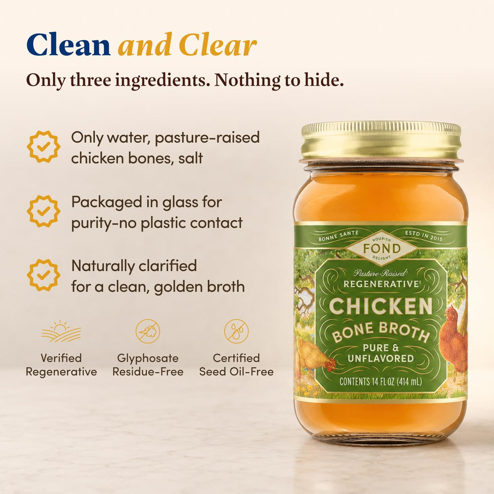 FOND etiqueta con lista de ingredientes y método, transparencia y confianza