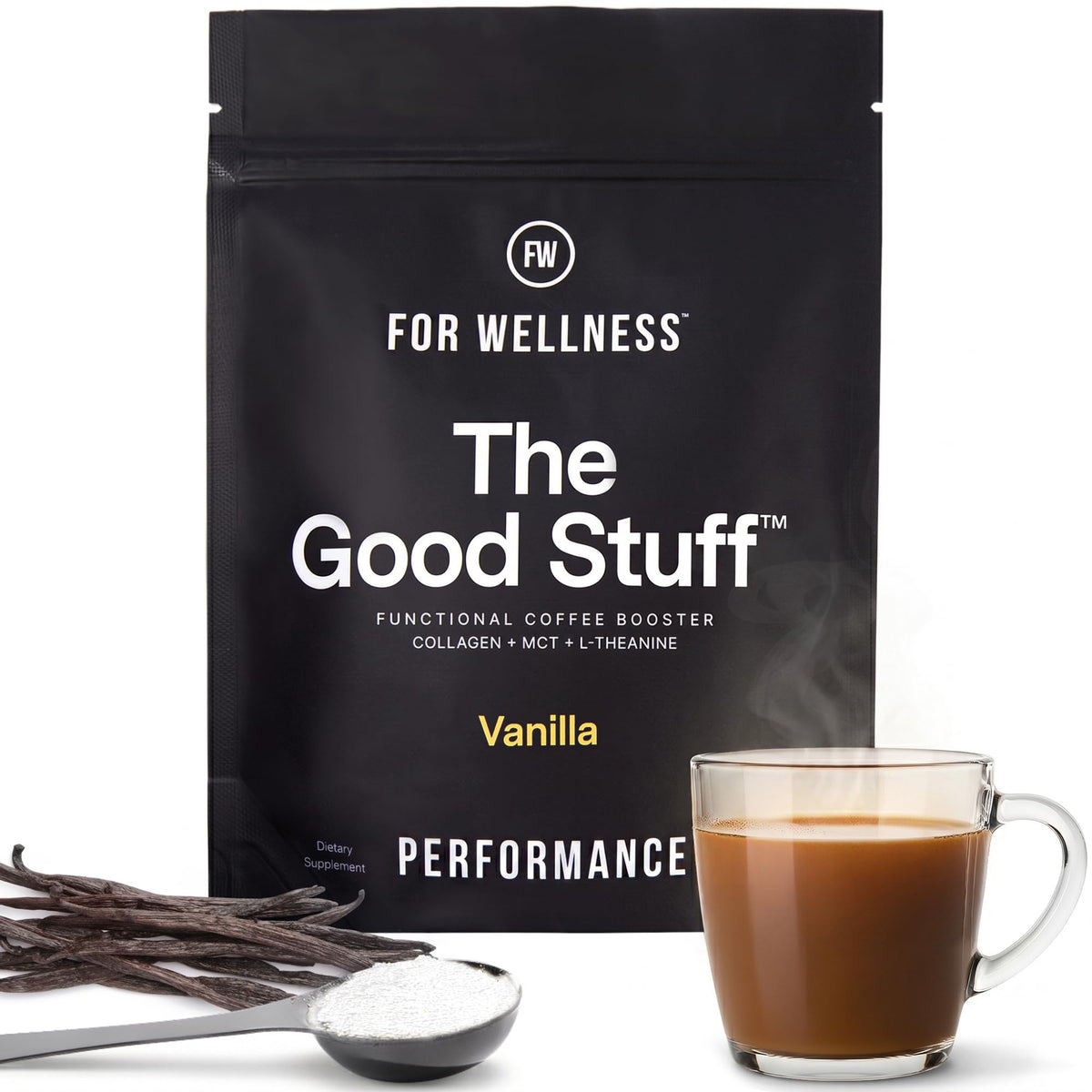 For Wellness envase The Good Stuff frente mostrando diseño y claridad