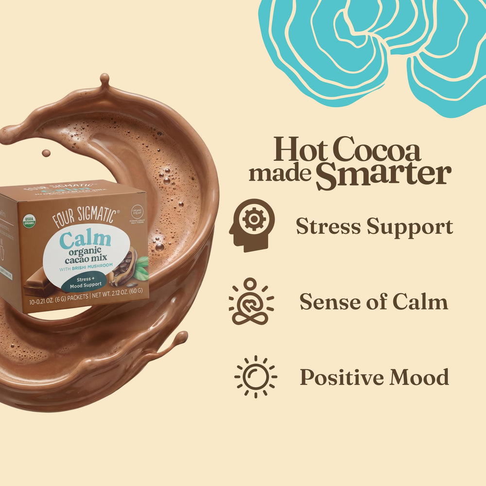 Four Sigmatic canela y cardamomo junto al sobre, sabor especiado reconfortante