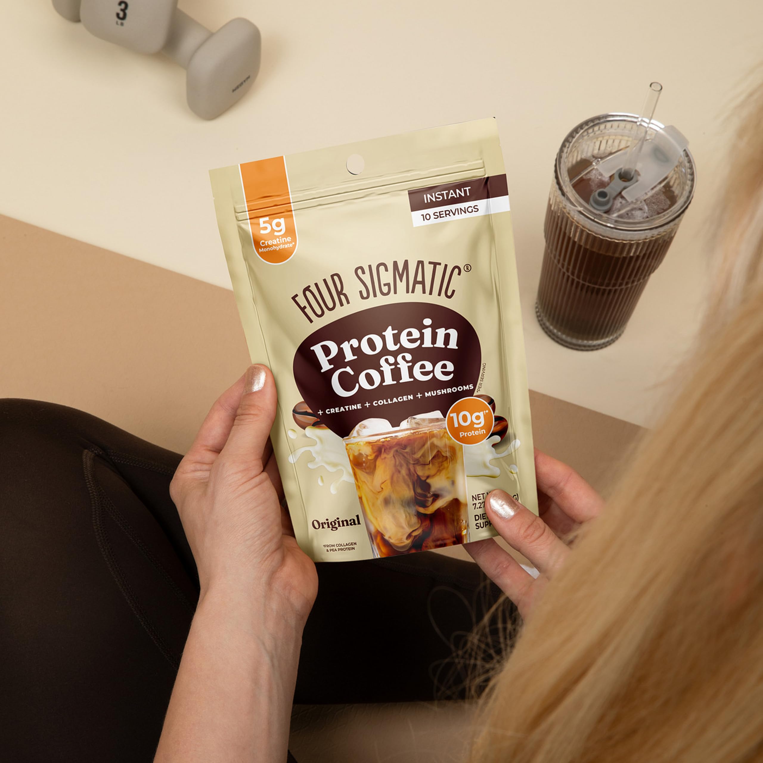 Four Sigmatic mezcla con colágeno y proteína de guisante visible
