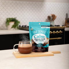 Four Sigmatic etiqueta con lista de ingredientes orgánicos y transparencias