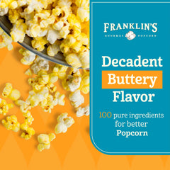 Franklin's Gourmet Popcorn aceite en olla con palomitas listas, crea palomitas de cine