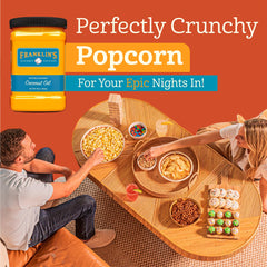 Franklin's Gourmet Popcorn en sartén dorando patatas, versátil para cocinar