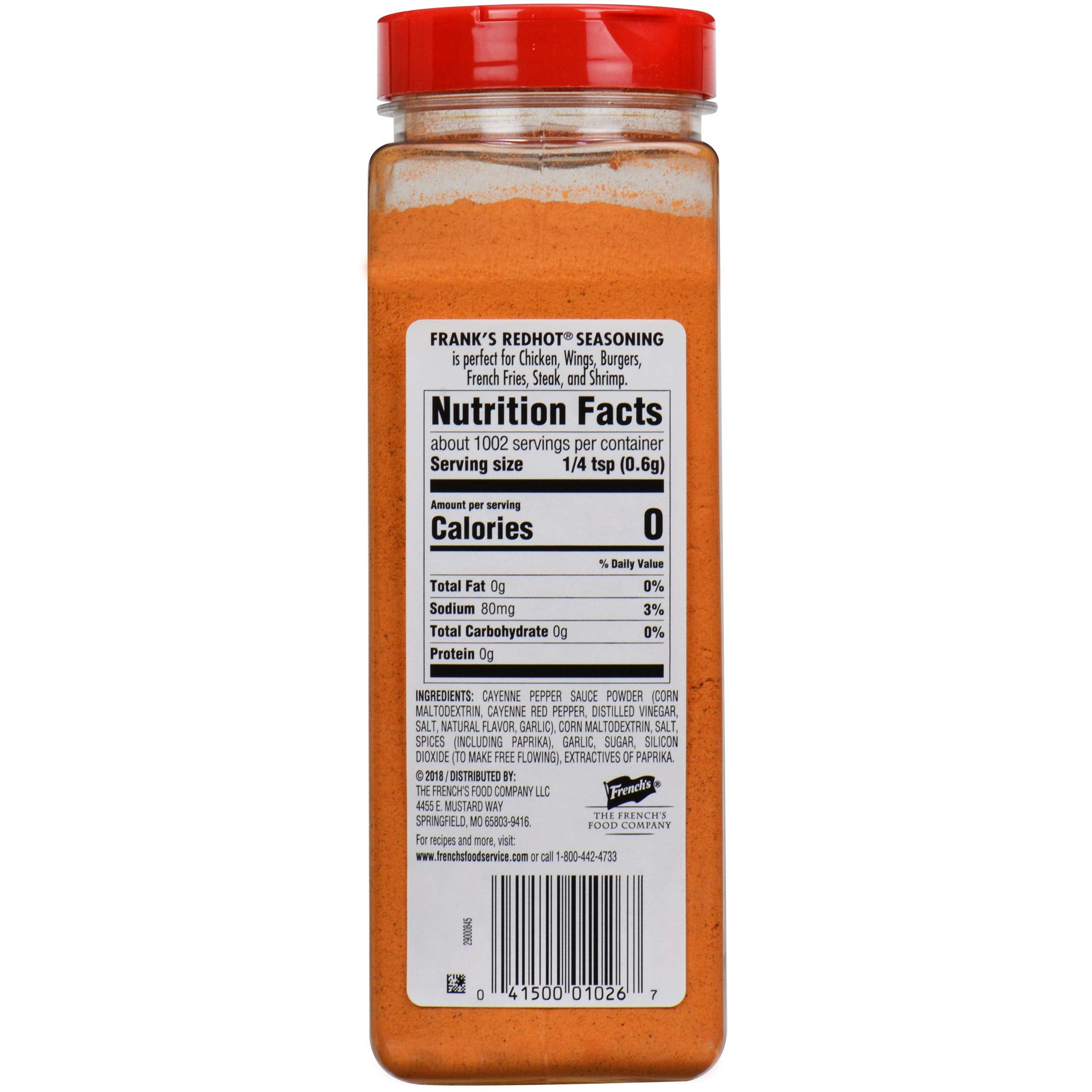 Frank's RedHot espolvoreado sobre alitas para sabor Buffalo sin humedad
