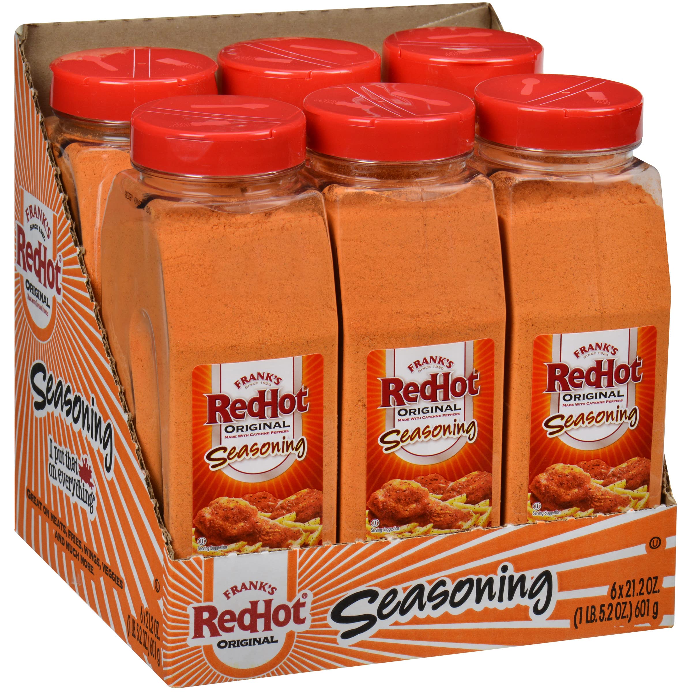 Frank's RedHot envase frontal mostrando la marca y facilidad de uso