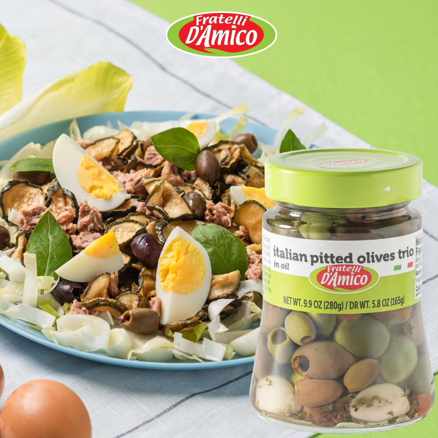 Fratelli D'Amico aceitunas servidas en ensalada mostrando uso gastronómico fácil