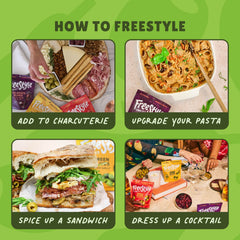Freestyle Snacks porción sobre tabla de charcutería añadiendo sabor al aperitivo