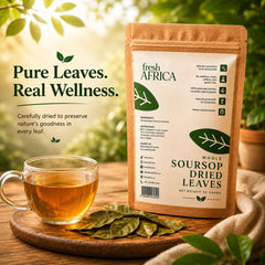 Fresh Africa hojas en mano para comparar tamaño y cantidad por porción