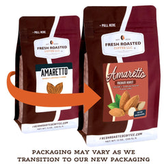 Fresh Roasted Coffee bolsa abierta con válvula y cierre resellable que conserva frescura