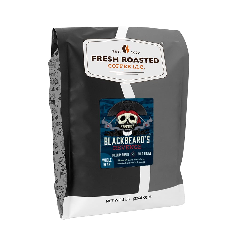 Fresh Roasted Coffee paquete frontal mostrando marca y beneficio de volumen