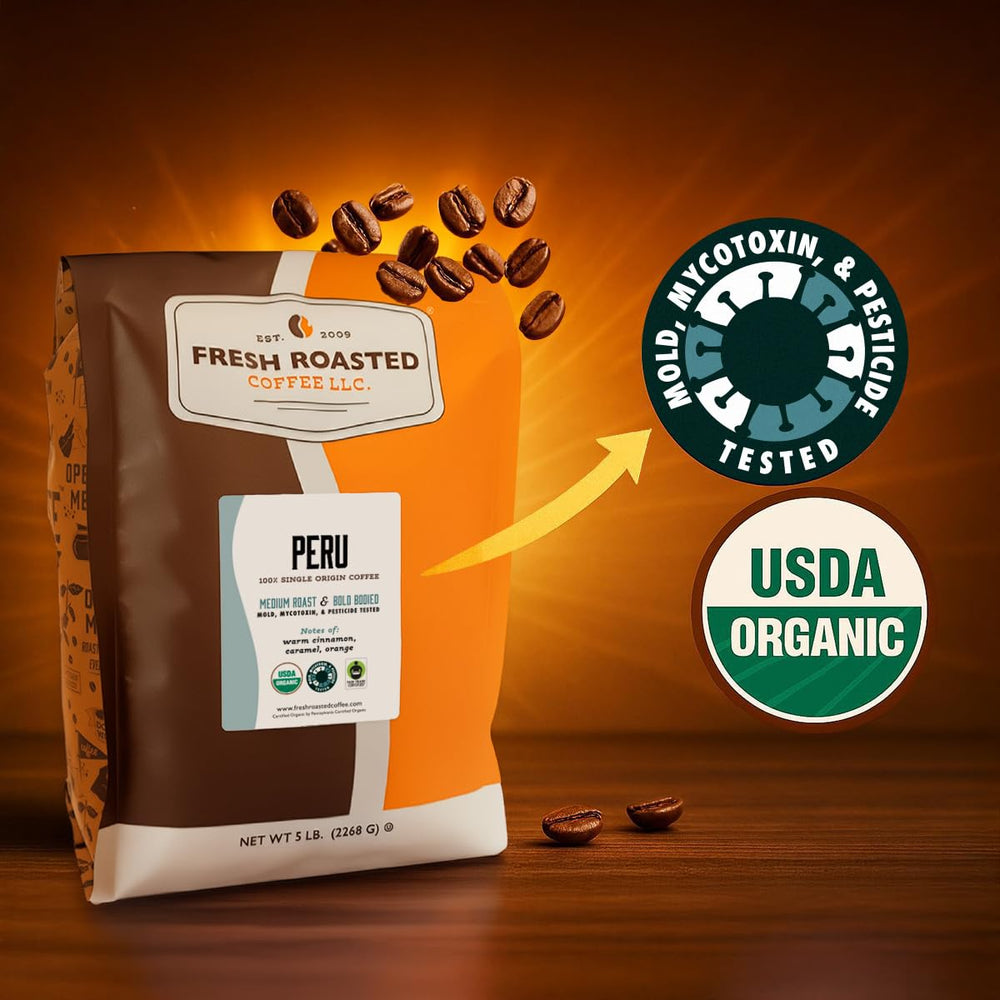 Fresh Roasted Coffee taza preparada mostrando color y sabor equilibrado