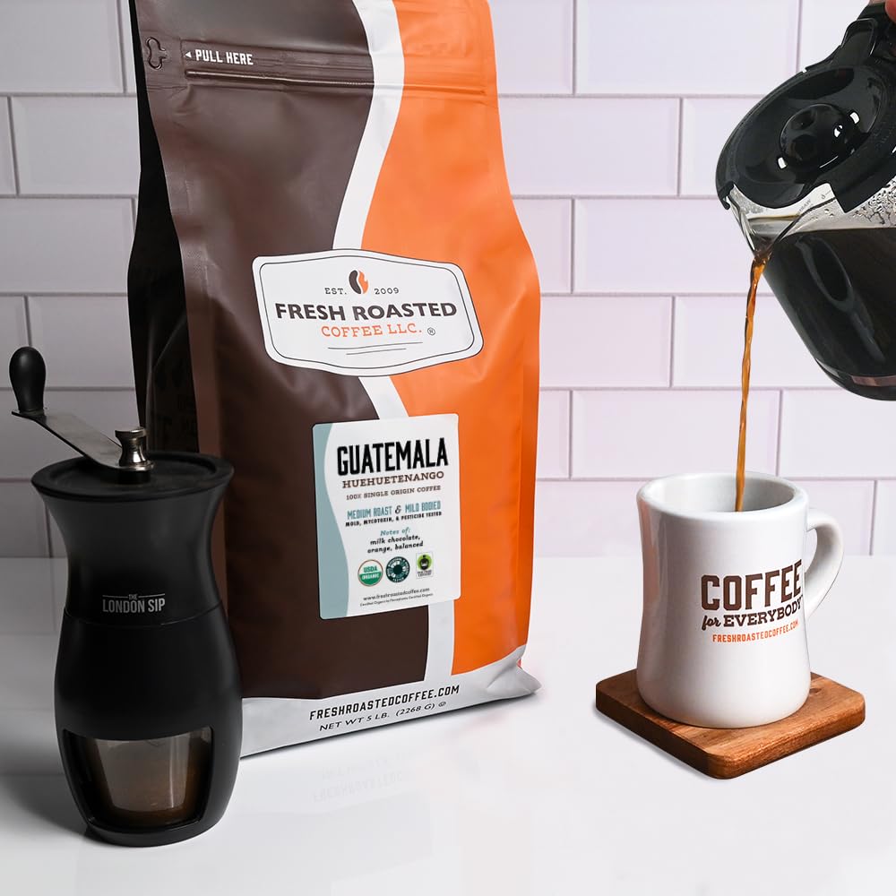 Fresh Roasted Coffee bolsa abierta con válvula unidireccional manteniendo aroma y frescura