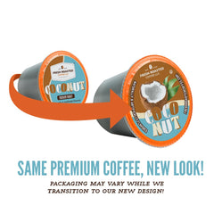 Fresh Roasted Coffee cápsula en primer plano que muestra diseño y fácil inserción