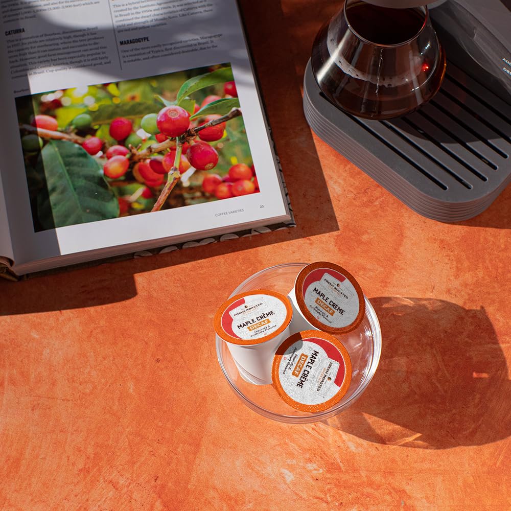 Fresh Roasted Coffee paquete de 24 cápsulas, vista del conteo y presentación para almacenar