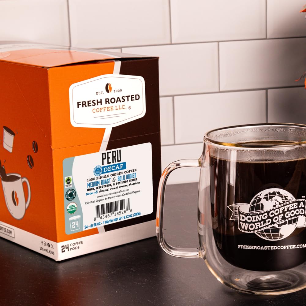 Fresh Roasted Coffee detalles del café preparado mostrando cuerpo