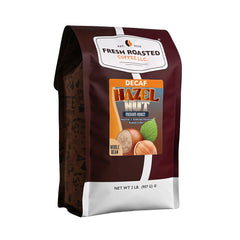 Fresh Roasted Coffee frontal de la bolsa 2 lb mostrando marca y sabor