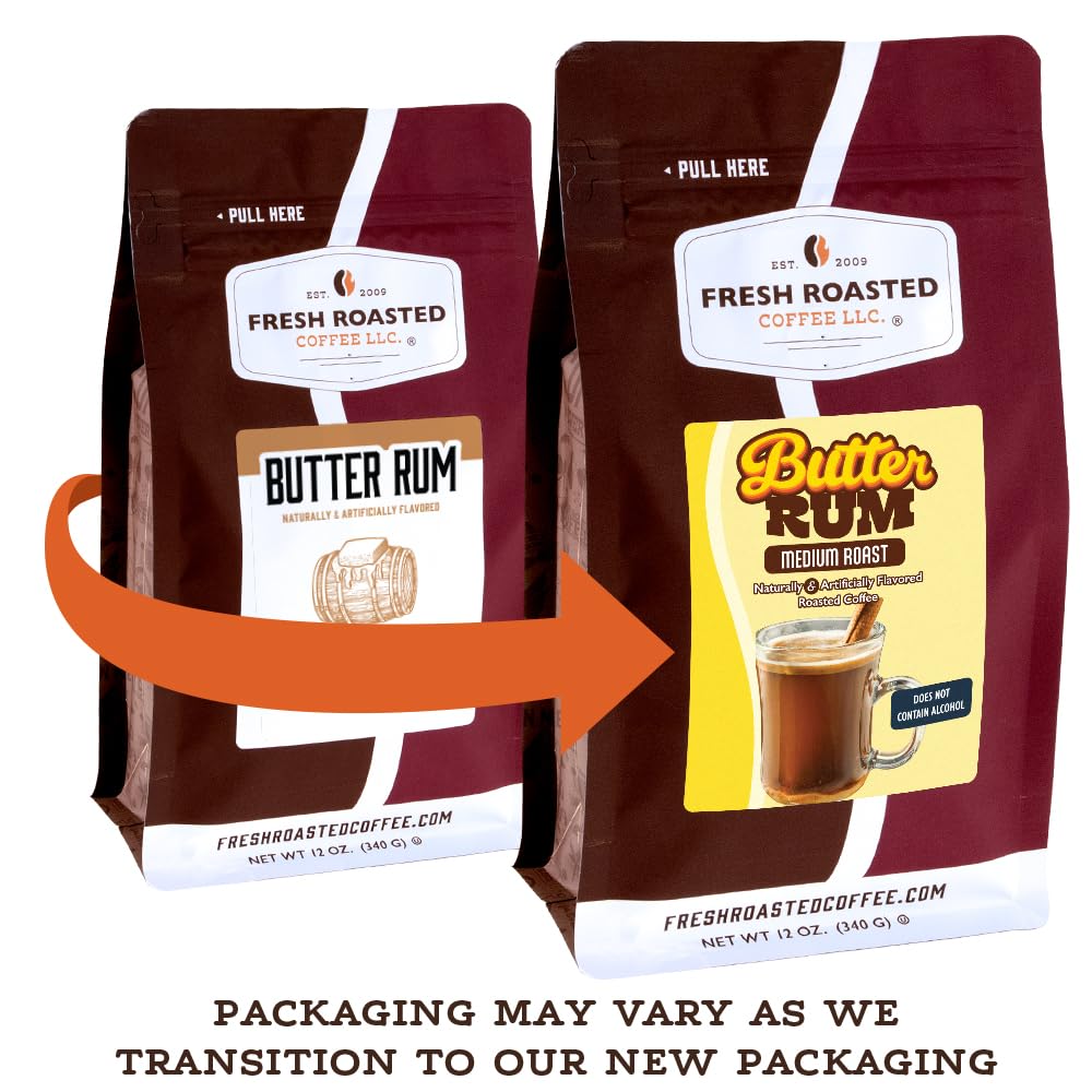 Fresh Roasted Coffee etiqueta con información de tueste medio y certificación kosher