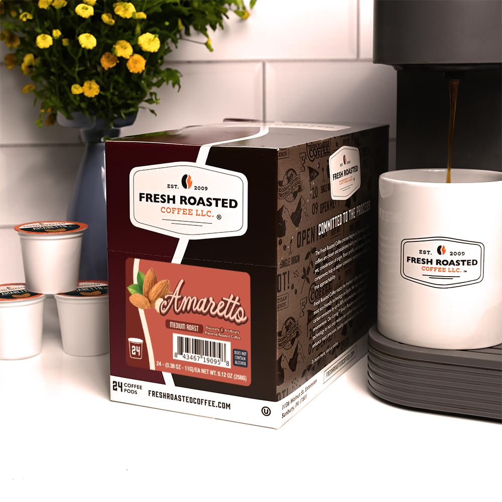 Fresh Roasted Coffee cápsula insertada en Keurig para una preparación rápida