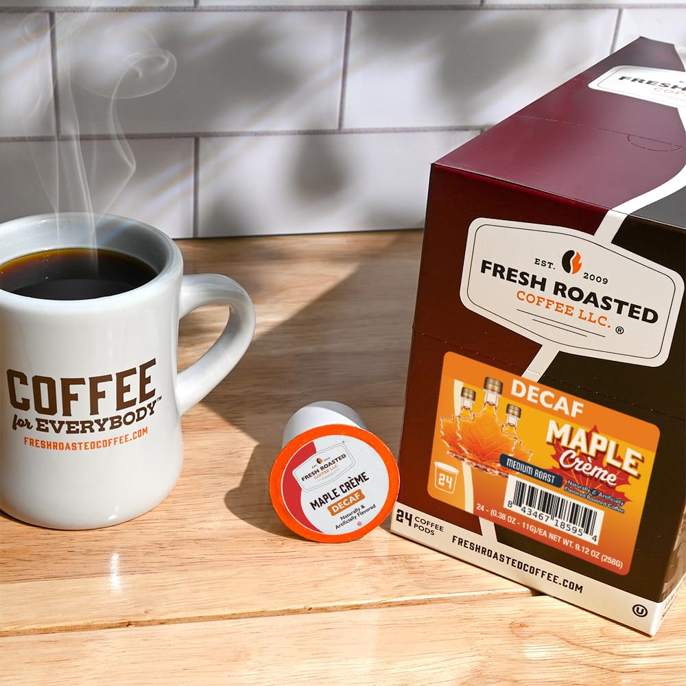 Fresh Roasted Coffee etiqueta con certificaciones OU Kosher y SQF que aporta confianza