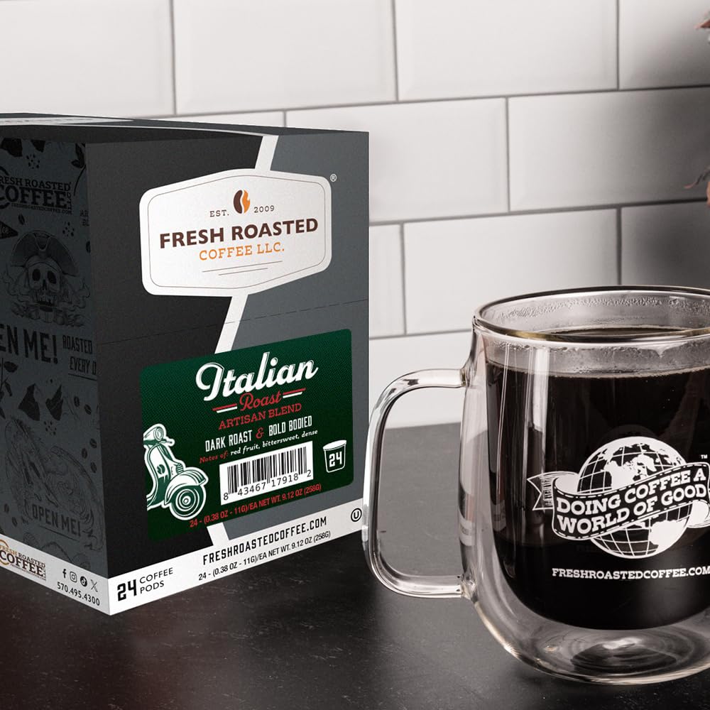Fresh Roasted Coffee etiqueta kosher visible garantizando cumplimiento
