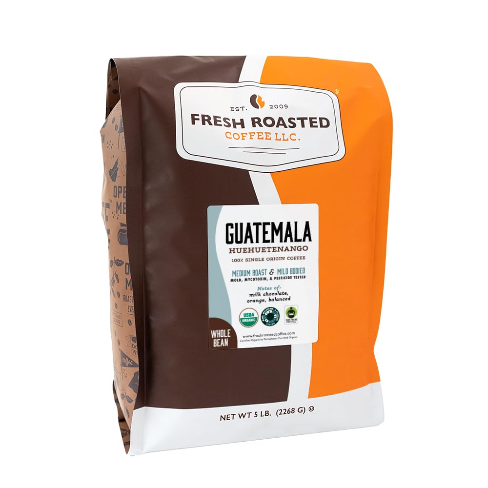 Fresh Roasted Coffee bolsa de 5 lb vista frontal mostrando envase resistente y propuesta económica