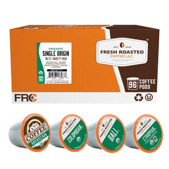 Fresh Roasted Coffee frente del paquete K-Cup mostrando contenido y beneficio de frescura
