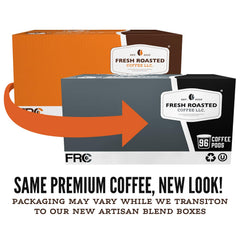 Fresh Roasted Coffee cápsula K-Cup en primer plano, detalle de sellado que conserva el aroma