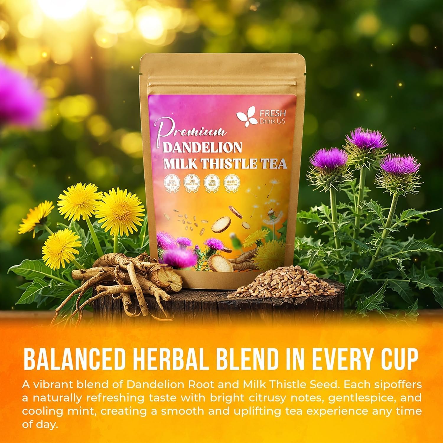 FRESHDRINKUS bolsita en taza liberando aroma con infusión suave
