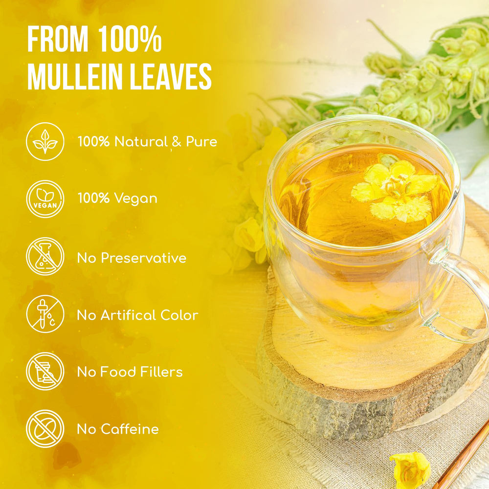FRESHDRINKUS primer plano de hojas de mullein secas y calidad artesanal