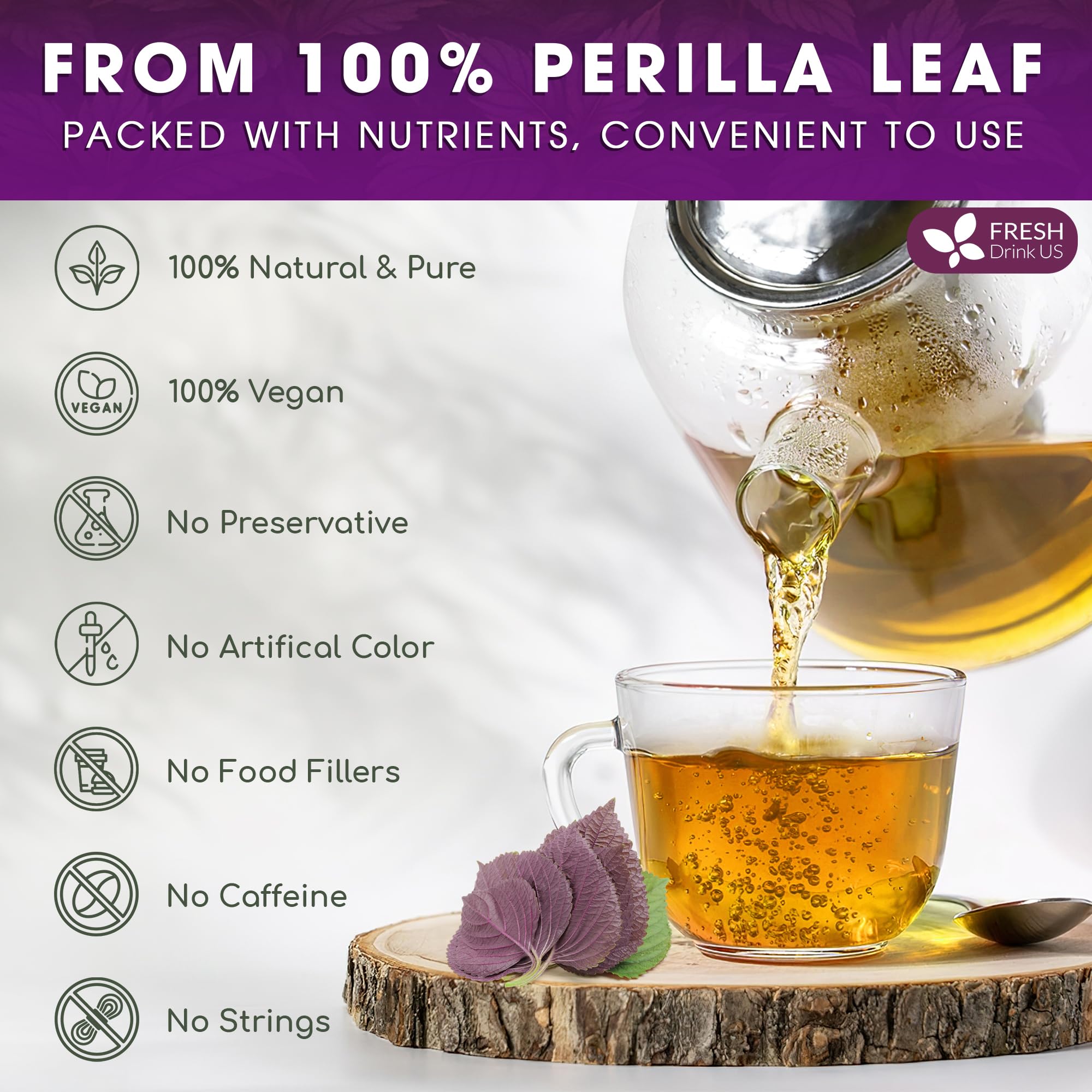 FRESHDRINKUS hojas secas textura que conserva aroma y sabor puros