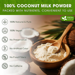 Polvo FRESHDRINKUS disolviéndose en agua para mostrar rapidez y cremosidad