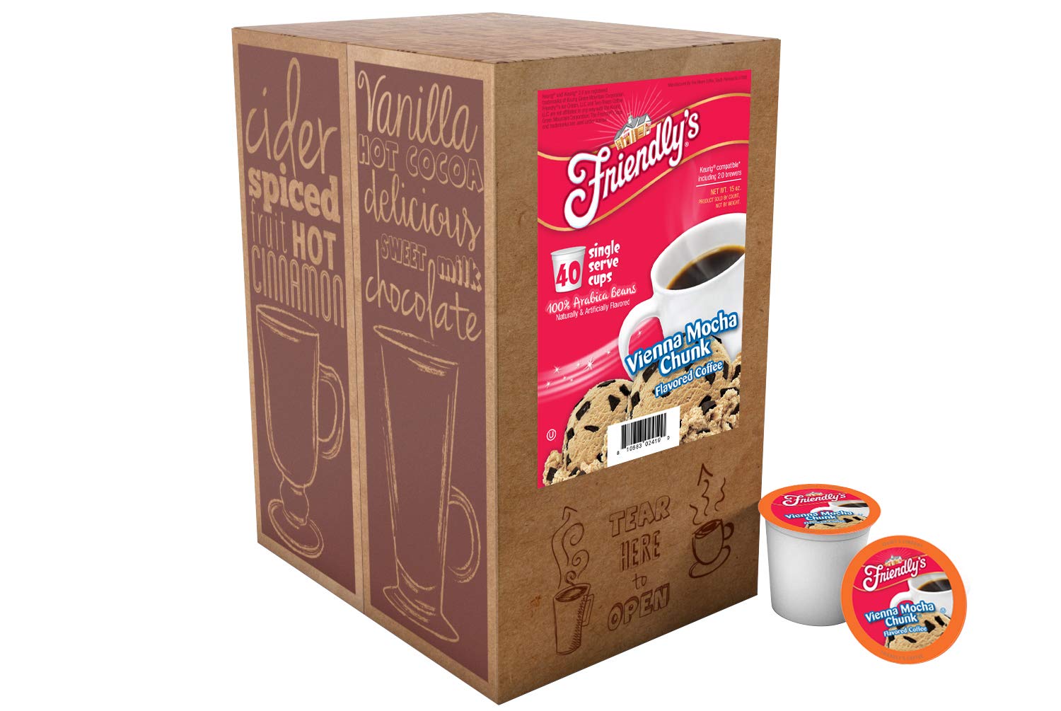 Friendly's detalle de una cápsula K-Cup lista para usar, fácil preparación